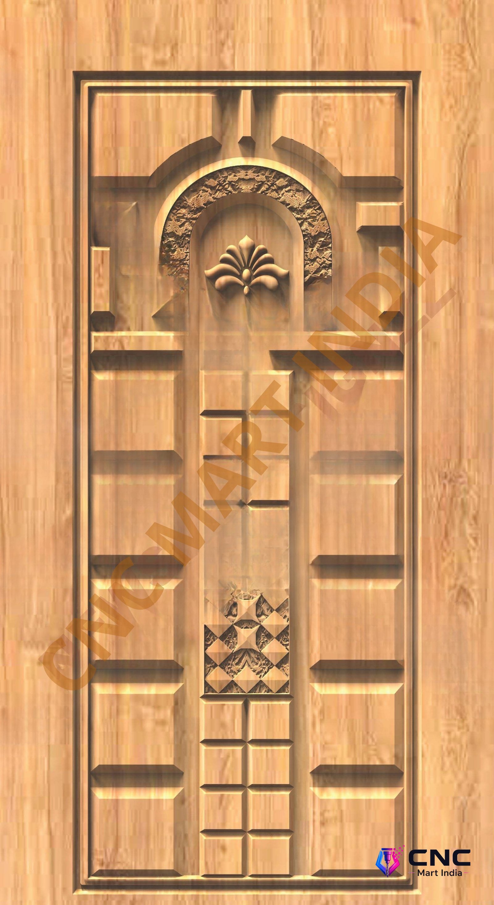 GSK EMBOSSING - EMD-96 Elegant Archway Decorative Wooden Door 3D Relief Model